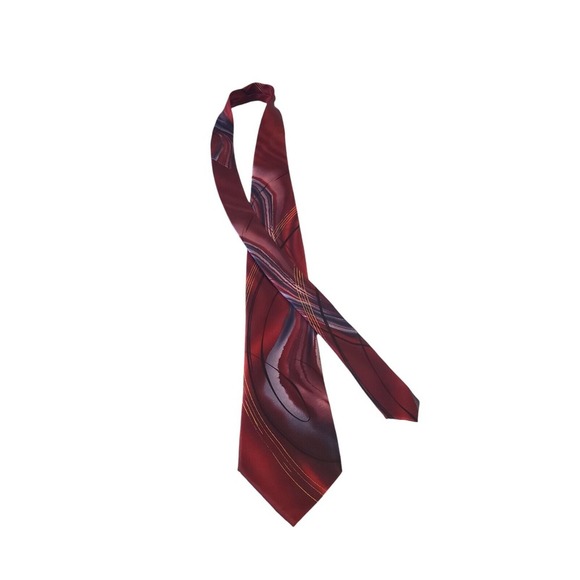 Garcia 'Two Guards' Neck Tie Mens Silk Red Purple Abstract Collection 56 Artwear - Picture 3 of 12